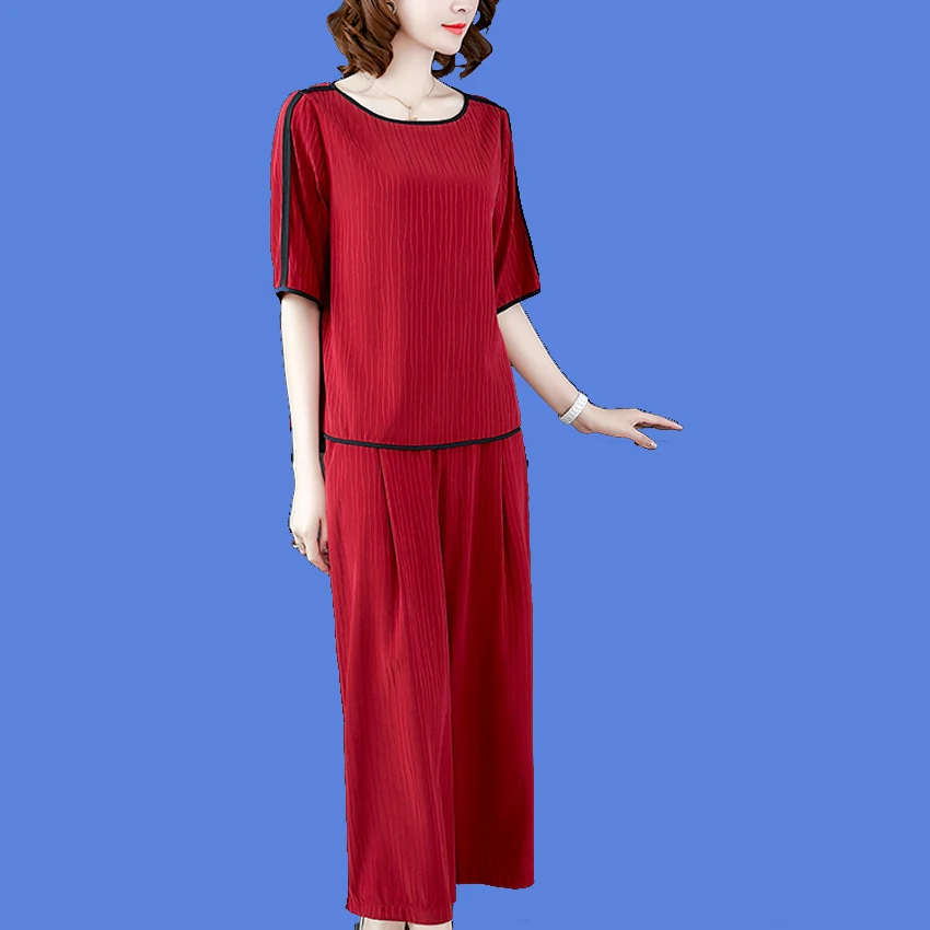 Silk 2 Piece Outfits Tracksuits for Women Co-ord Set Plus Size Loose Top and Pant Suits 2019 Summer Festival Matching Clothing
Silk 2 Piece Outfits Tracksuits for Women Co-ord Set Plus Size Loose Top and Pant Suits 2019 Summer Festival Matching Clothing