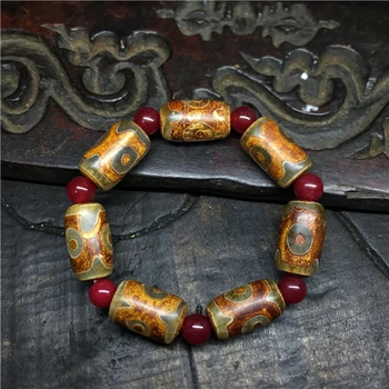 Tibetan three eyes pearl, raw stone bracelet
Tibetan three eyes pearl, raw stone bracelet