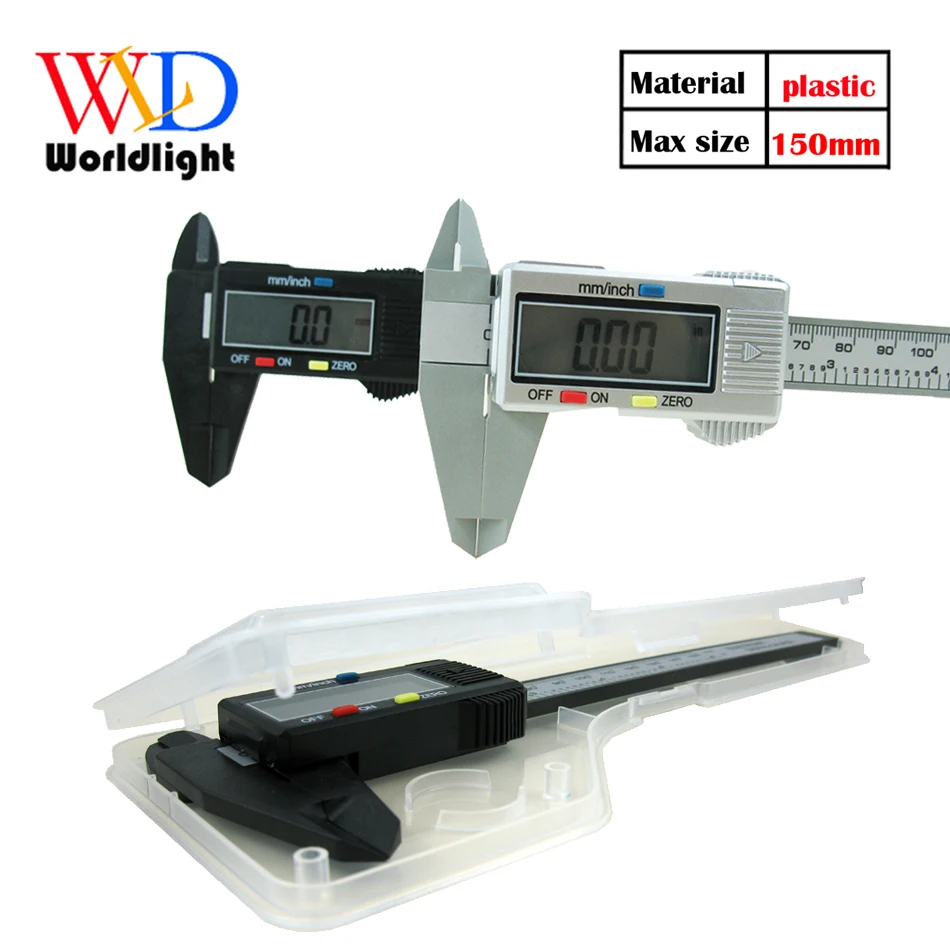 150mm 6inch LCD Plastic Digital Electronic Vernier Caliper Carbon Fiber Calipers Gauge Micrometer adjustable measuring tool
150mm 6inch LCD Plastic Digital Electronic Vernier Caliper Carbon Fiber Calipers Gauge Micrometer adjustable measuring tool