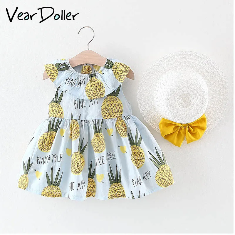 Veardoller Kids Girls Dress 2019 New Summer Cute Pineapple Pattern Sleeveless Dress Baby Girls Clothing Summer Dress with Hat
Veardoller Kids Girls Dress 2019 New Summer Cute Pineapple Pattern Sleeveless Dress Baby Girls Clothing Summer Dress with Hat