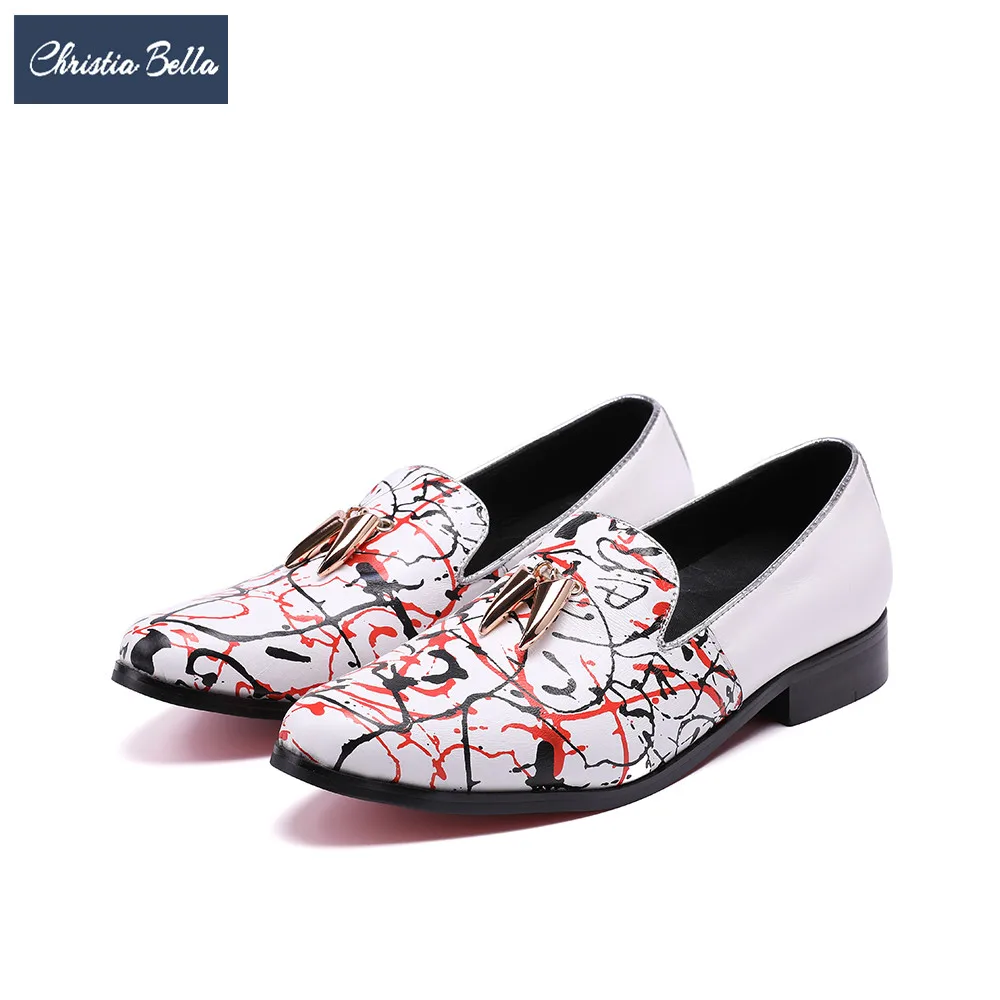 Christia Bella Men Genuine Leather Dress Shoes Printing White Party Banquet Men Loafers Fashion Smoking Slippers Plus Size Flats
Christia Bella Men Genuine Leather Dress Shoes Printing White Party Banquet Men Loafers Fashion Smoking Slippers Plus Size Flats
