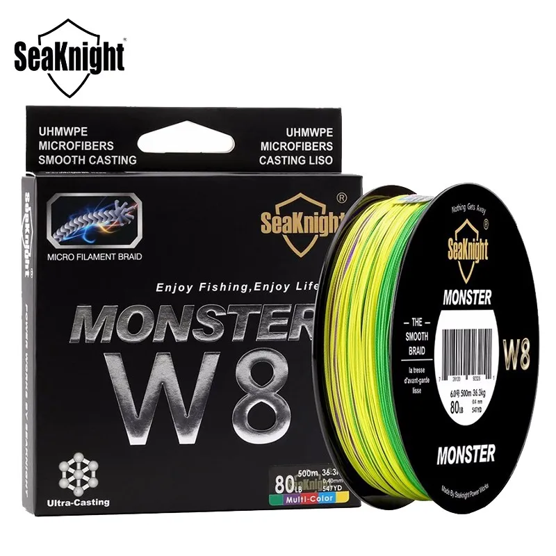 SeaKnight Monster W8 500M 20-100LB 8 Strands PE Fishing Line Wide Angle Tech Multi-Color Braided Fish Lines Sea Fishing Rope
SeaKnight Monster W8 500M 20-100LB 8 Strands PE Fishing Line Wide Angle Tech Multi-Color Braided Fish Lines Sea Fishing Rope