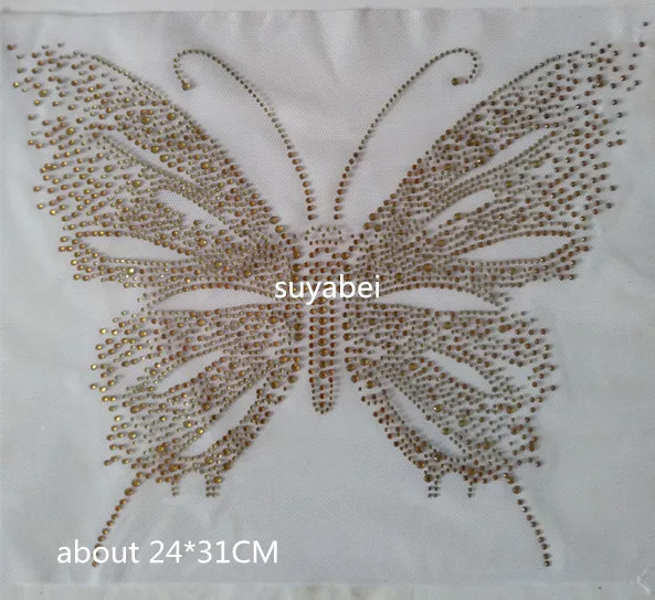 2pc/lot Big Golden butterfly designs iron on transfer patches hot fix rhinestone motif designs iron on applique for shirt
2pc/lot Big Golden butterfly designs iron on transfer patches hot fix rhinestone motif designs iron on applique for shirt