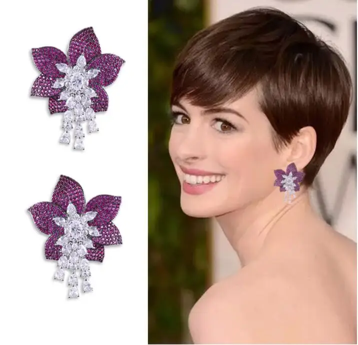 ACCKING Luxury Pink Flower leaves long disign Full Micro Cubic Zirconia Women Bridal Wedding Engagement Earring wholesale
ACCKING Luxury Pink Flower leaves long disign Full Micro Cubic Zirconia Women Bridal Wedding Engagement Earring wholesale