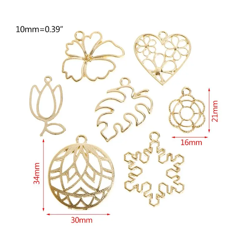 7 Pcs/Set Metal Frame Gold Crystal Epoxy Resin Crafts UV Resin Glue Frames Exquisite Floral Leaf Snowflake Decoration Jewelry Ma
7 Pcs/Set Metal Frame Gold Crystal Epoxy Resin Crafts UV Resin Glue Frames Exquisite Floral Leaf Snowflake Decoration Jewelry Ma