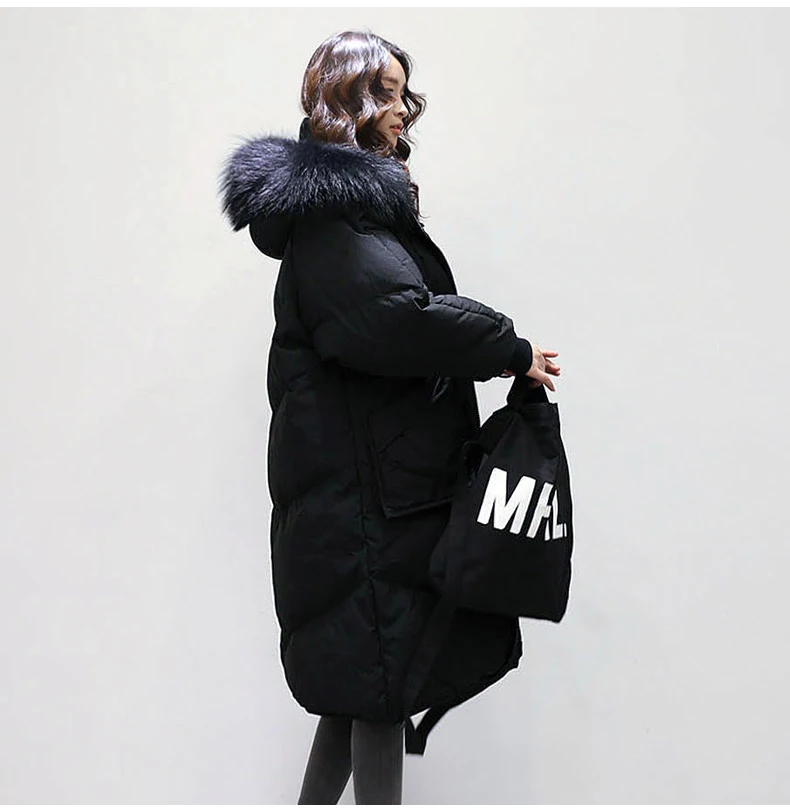 2019 Winter New Down Jacket Fashion Thickening Women's Winter Jackets Large Size Women's Down Jacket Big Fur Collar Coat Female (11)