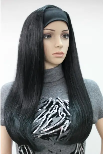 Wig New 3/4 wig with headband black straight long women's half wigs free shipping
Wig New 3/4 wig with headband black straight long women's half wigs free shipping