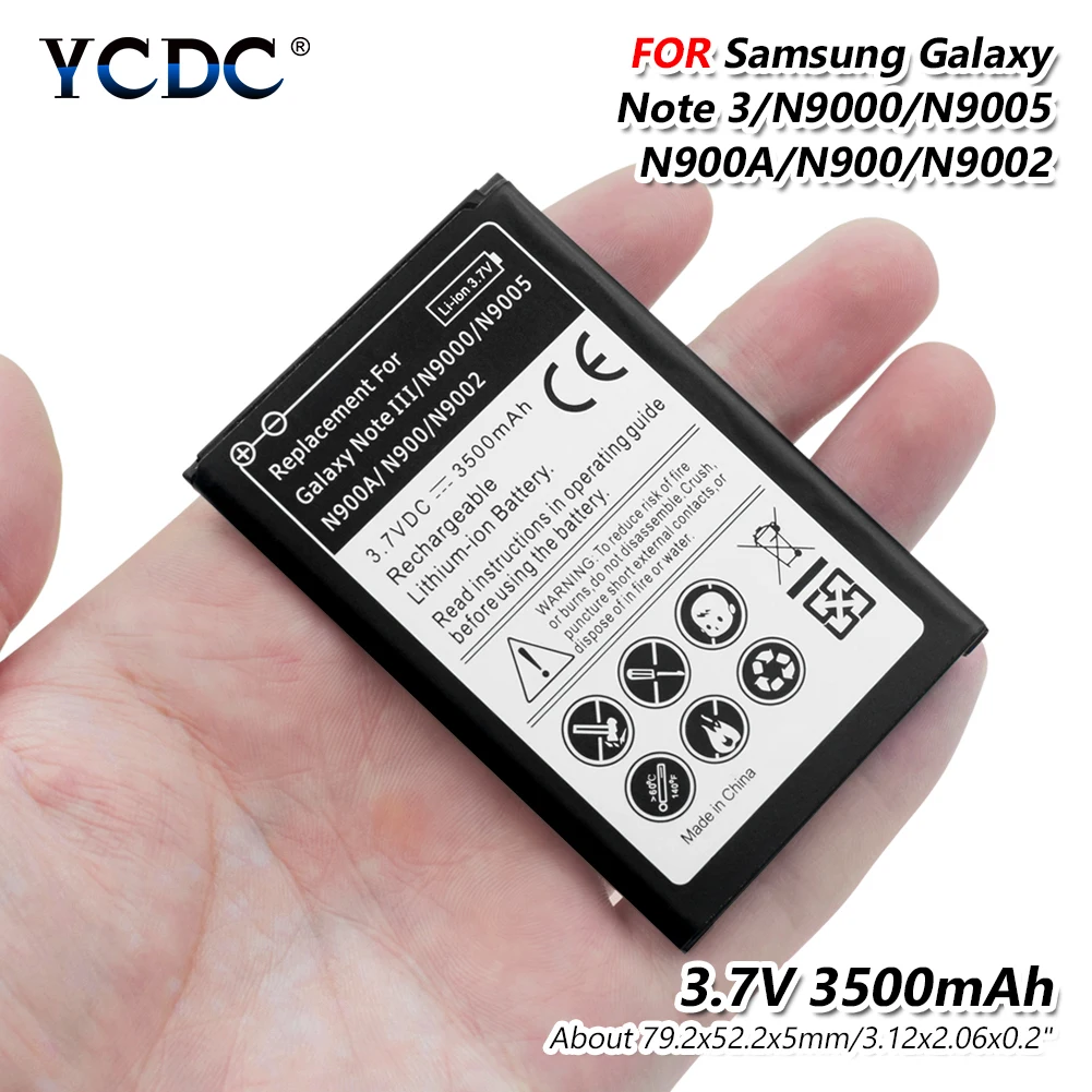 For Samsung Galaxy Note 3(Note III) N9000 N900 N9002 N9005 N9006 N9008 N9009 N900A 3500mAh Lithium Battery Phone Bateria Replace
For Samsung Galaxy Note 3(Note III) N9000 N900 N9002 N9005 N9006 N9008 N9009 N900A 3500mAh Lithium Battery Phone Bateria Replace