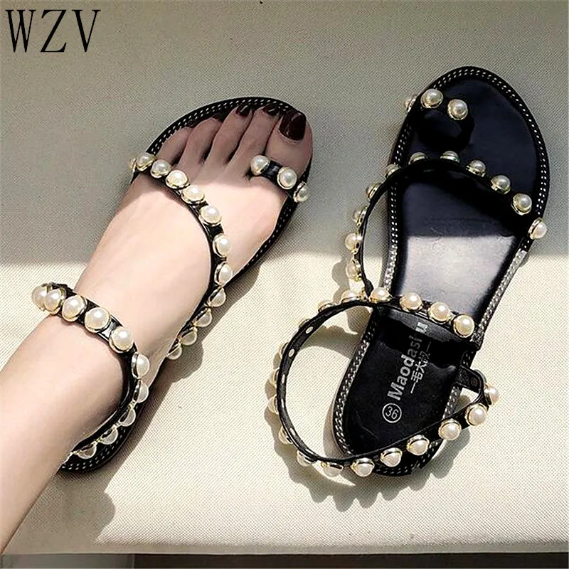 Fashion Women Sandals Summer Shoes Pearl Flat Sandals String Bead Comfortable Sandalias Sapatos Femininos Sandals E678
Fashion Women Sandals Summer Shoes Pearl Flat Sandals String Bead Comfortable Sandalias Sapatos Femininos Sandals E678