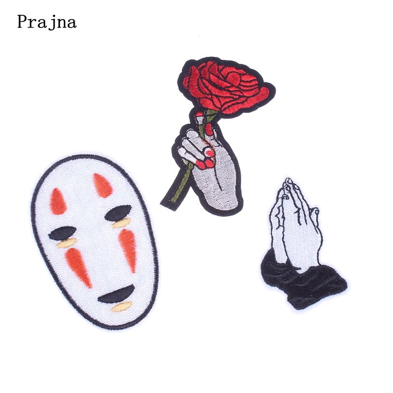 Prajna NO FACE Spirited Away Embroidered Patches Pray Rose Hand Iron On Animation Patch Fabric Stickers Sew On Applique
Prajna NO FACE Spirited Away Embroidered Patches Pray Rose Hand Iron On Animation Patch Fabric Stickers Sew On Applique
