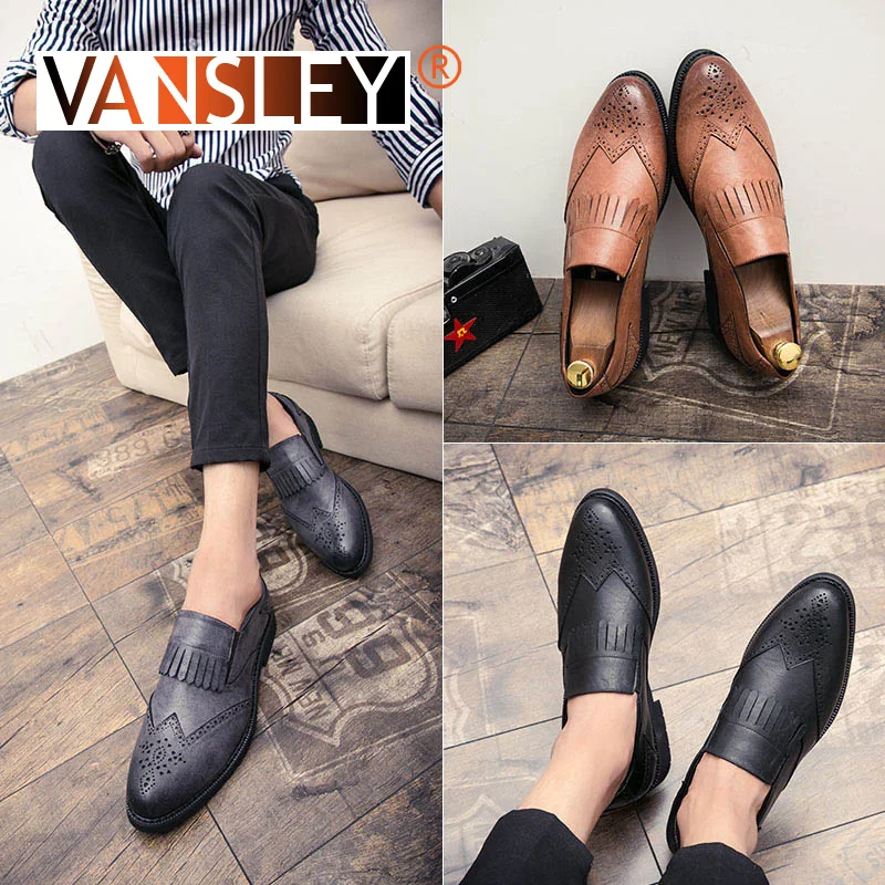 Leather Shoes Men Tassel Penny Loafers Black Casual Shoes Fashion Man Moccasin Wedding Party Fashion Split Leather Brogue Shoes
Leather Shoes Men Tassel Penny Loafers Black Casual Shoes Fashion Man Moccasin Wedding Party Fashion Split Leather Brogue Shoes