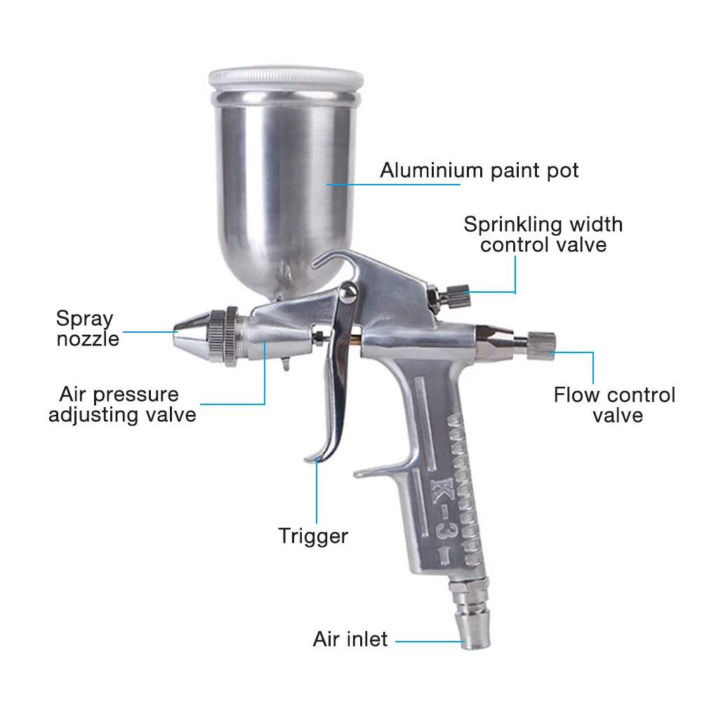 Spray Gun Mini Sprayer Air Brush Alloy Paint Tool 125ml Gravity Feeding Airbrush Penumatic Furniture For Painting Cars
Spray Gun Mini Sprayer Air Brush Alloy Paint Tool 125ml Gravity Feeding Airbrush Penumatic Furniture For Painting Cars