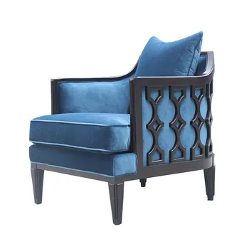 Blue upholstery luxury living room design single sofa chair
Blue upholstery luxury living room design single sofa chair