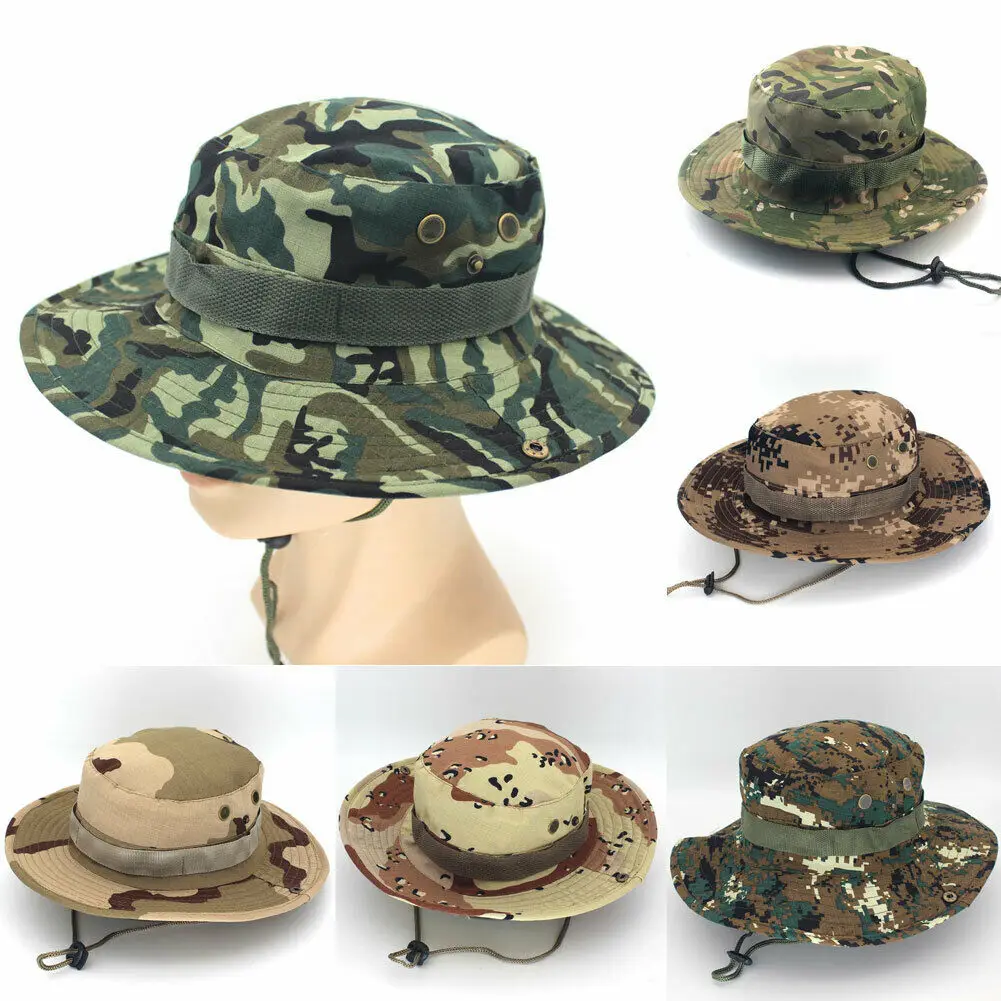 2019 Sun Hat Panama Bucket Flap Hat Breathable Boonie Multicam Nepalese Boonie Camouflage Hats Outdoor Fishing Wide Brim hats
2019 Sun Hat Panama Bucket Flap Hat Breathable Boonie Multicam Nepalese Boonie Camouflage Hats Outdoor Fishing Wide Brim hats