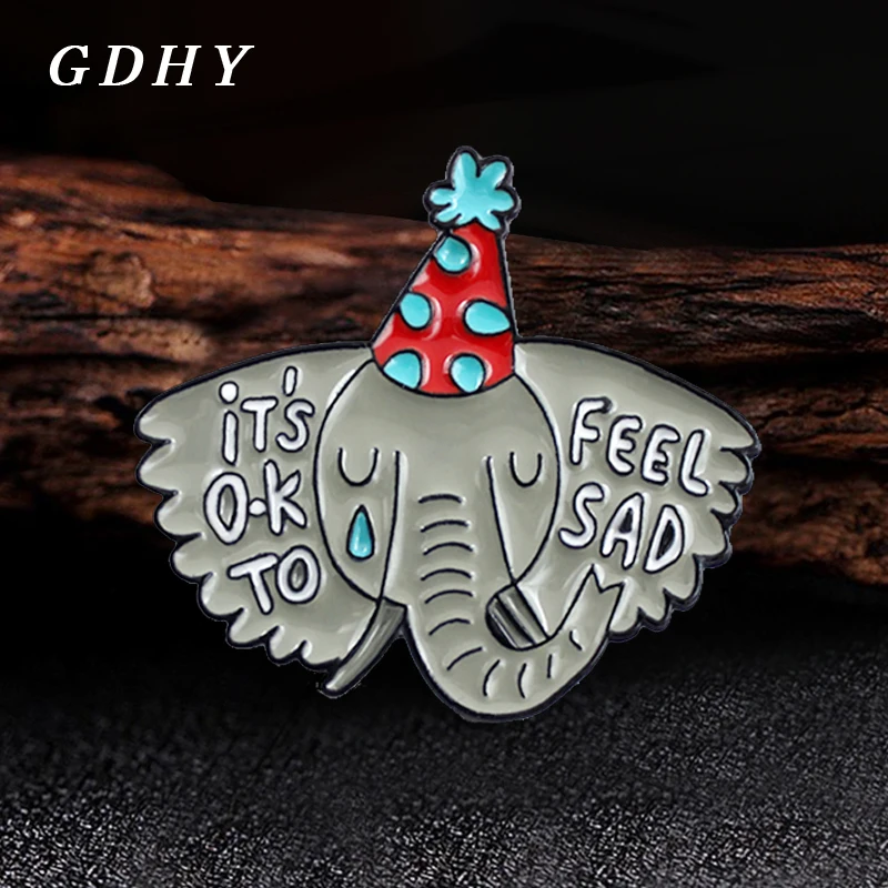 GDHY Weep Elephants Brooch "IT'S OK TO FEEL SAD"Enamel Pins Circus Troupe Elephants Animal Cartoon Denim Backpack Badge Gifts
GDHY Weep Elephants Brooch "IT'S OK TO FEEL SAD"Enamel Pins Circus Troupe Elephants Animal Cartoon Denim Backpack Badge Gifts
