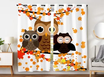 HommomH Curtains (2 Panel) Grommet Top Darkening Blackout Room Cute Owl Family Yellow Maple Leaf
HommomH Curtains (2 Panel) Grommet Top Darkening Blackout Room Cute Owl Family Yellow Maple Leaf