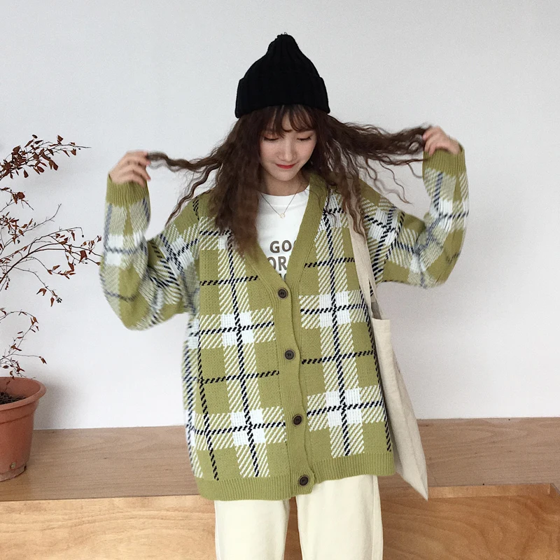 2 colors 2018 autumn vintage style plaid v neck sweater womens thicking knitted cardigans womens (C9101)
2 colors 2018 autumn vintage style plaid v neck sweater womens thicking knitted cardigans womens (C9101)