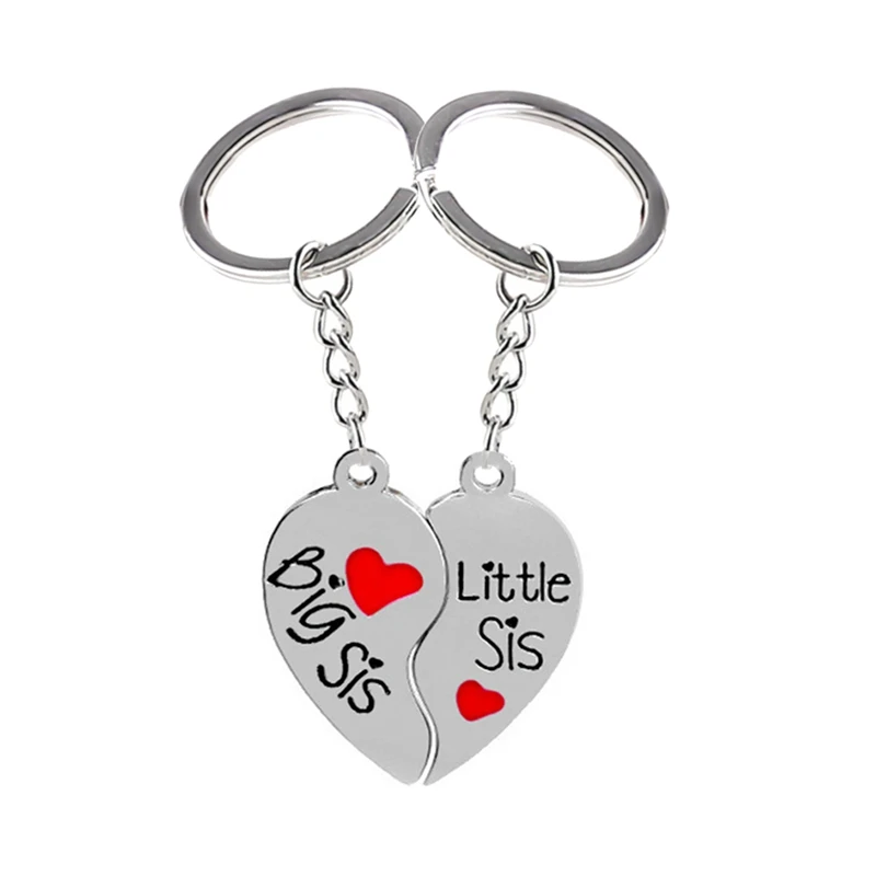 1 Pair Heart Shaped Combination Family Keychain For Sisters Big Sis Little Sis Letters Chaveiro Key Ring Best Friends Jewelry
1 Pair Heart Shaped Combination Family Keychain For Sisters Big Sis Little Sis Letters Chaveiro Key Ring Best Friends Jewelry