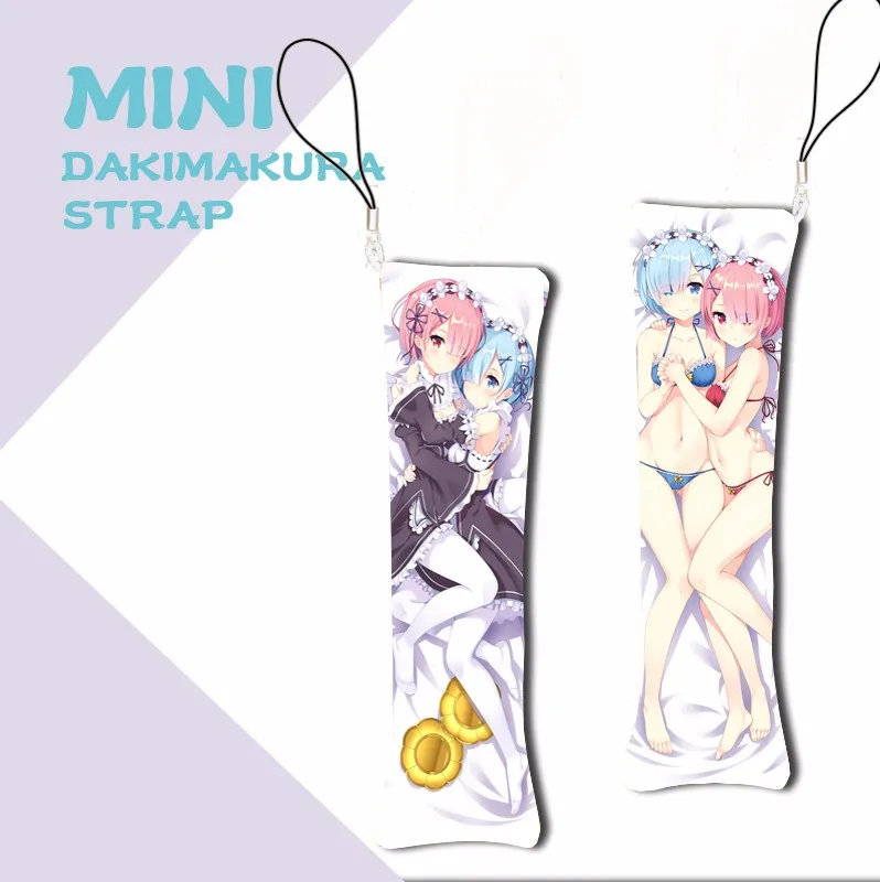 Аниме мини дакимакура Re:Zero Начальная жизнь в другом мире брелок Ram & Rem фотоэлемент