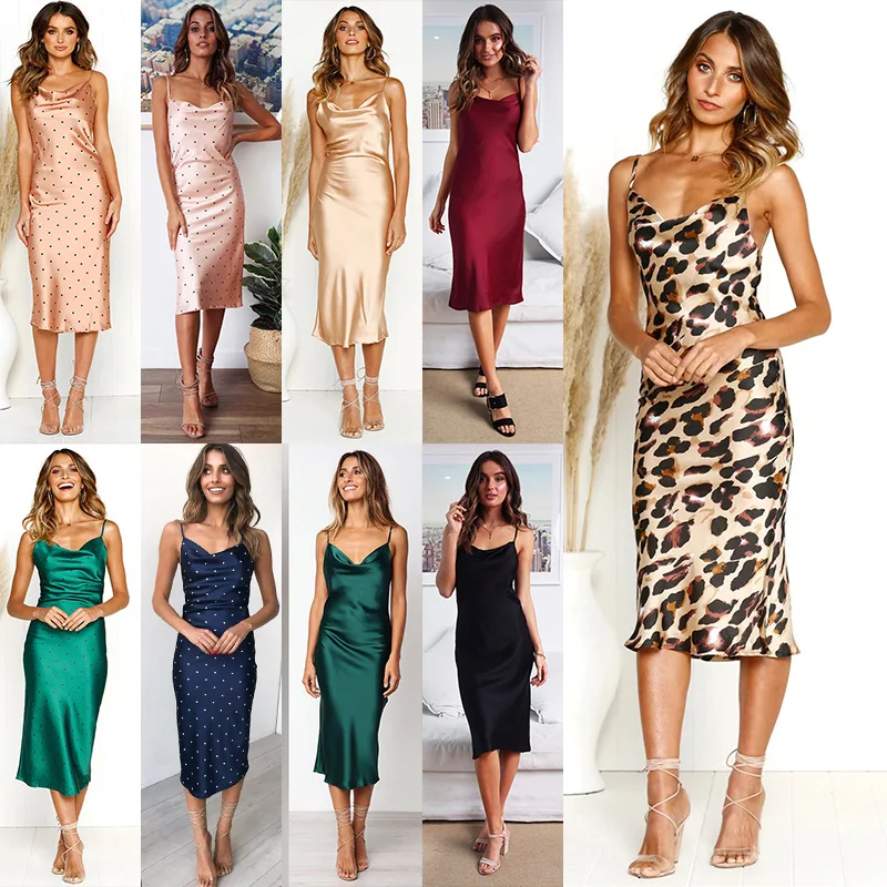 Summer Polka Dot Silk Satin Dress Women Zipper Spaghetti Strap Dress Midi Backless Sexy Bodycon Party Dresses Elegant Vestidos
Summer Polka Dot Silk Satin Dress Women Zipper Spaghetti Strap Dress Midi Backless Sexy Bodycon Party Dresses Elegant Vestidos