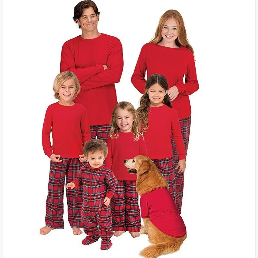 Pure Cotton Parent-child Installing Autumn Outfit 2018 Household Grid Printed Red Christmas Matching Pajamas for Whole Family
Pure Cotton Parent-child Installing Autumn Outfit 2018 Household Grid Printed Red Christmas Matching Pajamas for Whole Family