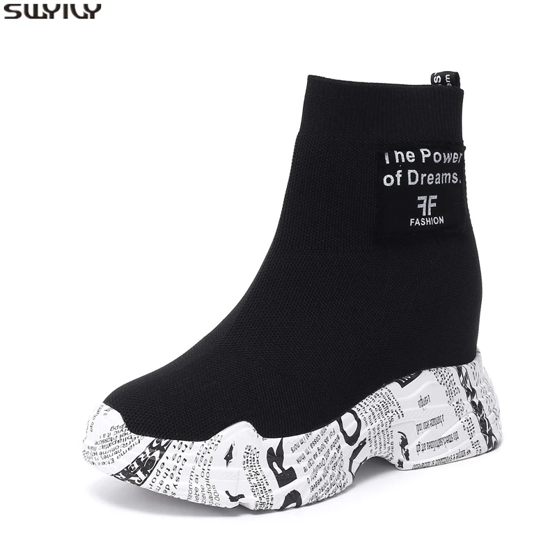 SWYIVY Platform Sneakers Women Sock Boots Women's Shoes T New 2019 Autumn Slip On Wedge Shoes Round Toe Platform Boots Ladies
SWYIVY Platform Sneakers Women Sock Boots Women's Shoes T New 2019 Autumn Slip On Wedge Shoes Round Toe Platform Boots Ladies