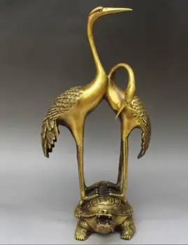 11SHUN CChinese brass standing animal red-crowned crane statue ornament decoration.
11SHUN CChinese brass standing animal red-crowned crane statue ornament decoration.
