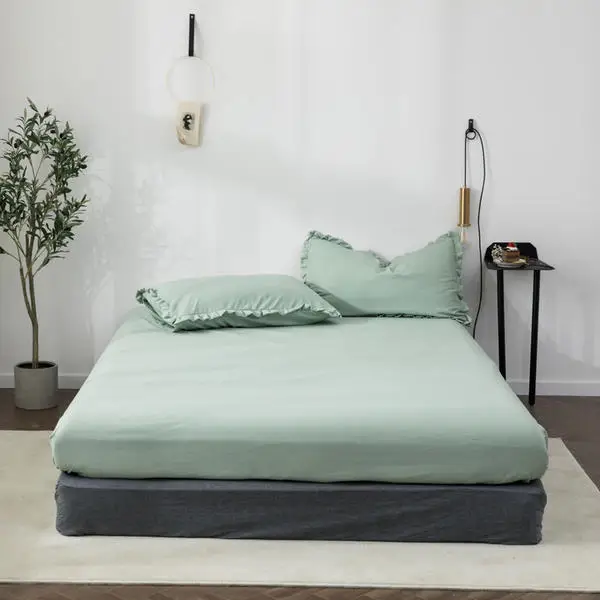 Washed Cotton Fitted Sheet Solid Colour Mattress Cover Pillowcase Four Corners with Elastic Band King Queen Bed Sheet
Washed Cotton Fitted Sheet Solid Colour Mattress Cover Pillowcase Four Corners with Elastic Band King Queen Bed Sheet