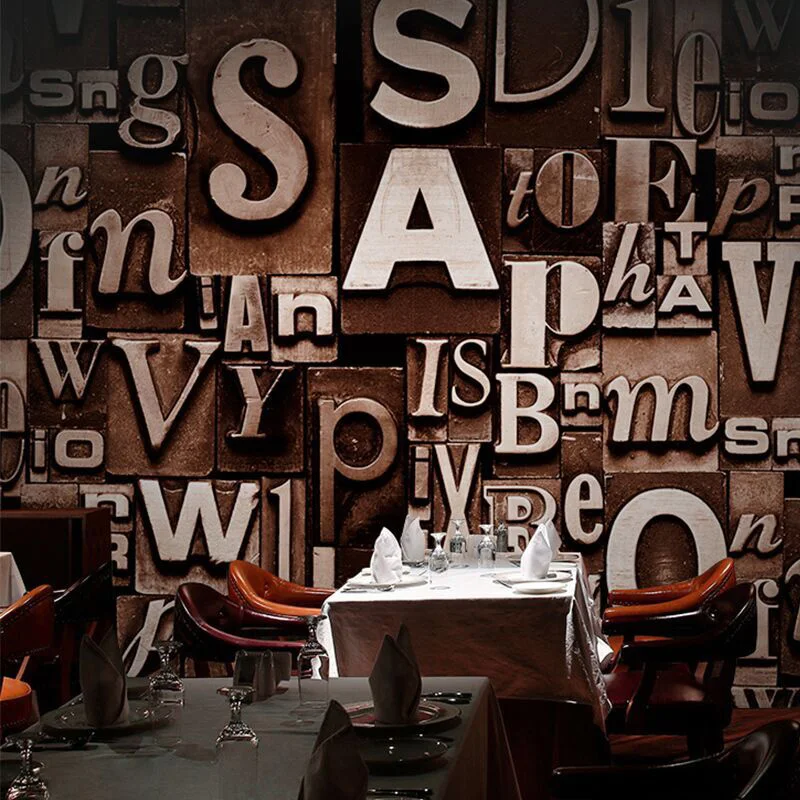 Modern Vintage English Letters Wallpaper For Walls Decor 3D Embossed Wall paper Rolls For Bedroom Living Room Bar Restaurant
Modern Vintage English Letters Wallpaper For Walls Decor 3D Embossed Wall paper Rolls For Bedroom Living Room Bar Restaurant
