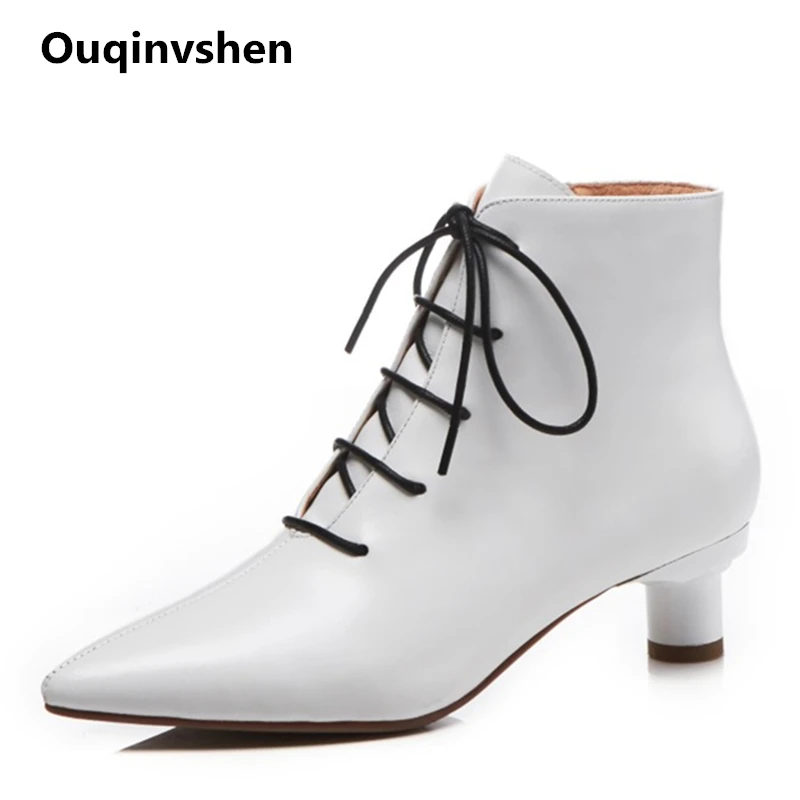 Ouqinvshen Strange Style Lace Up Boots Pointed Toe Fashion White Office Autumn Leather Boots Women Pointed Toe Ankle Boots Women
Ouqinvshen Strange Style Lace Up Boots Pointed Toe Fashion White Office Autumn Leather Boots Women Pointed Toe Ankle Boots Women