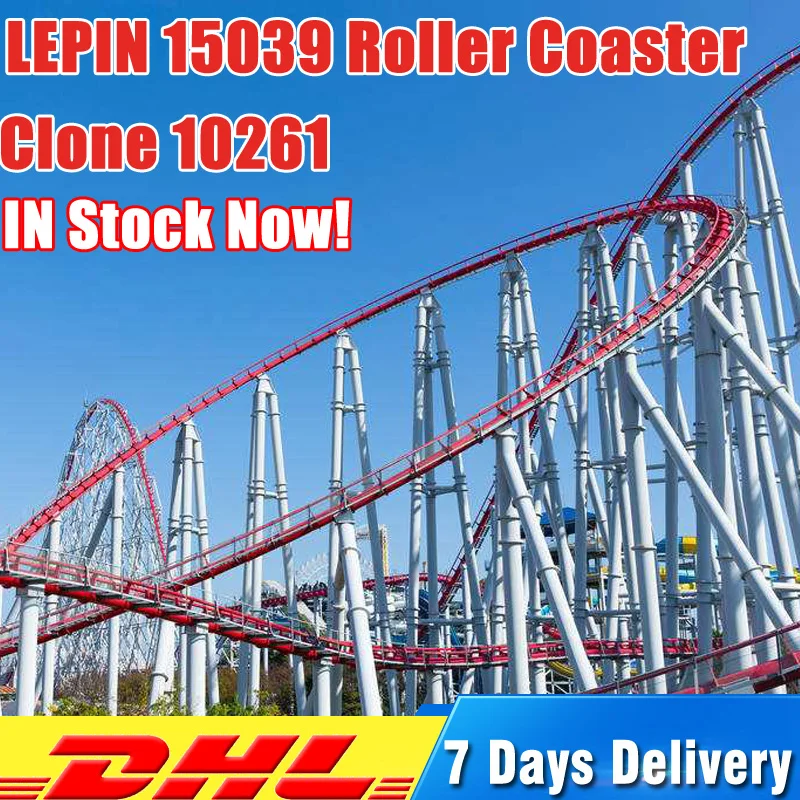 

Lepin 15039 4619Pcs City Street Figures Roller Coaster Sets Model Building Kits Blocks Bricks Compatible 10261 Toys for Children