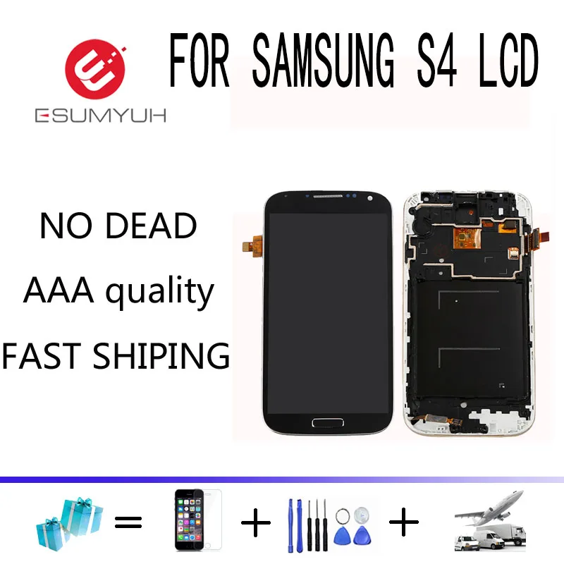 Новый 5 ''Супер ips ЖК дисплей для SAMSUNG Galaxy S4 с рамкой GT i9505 i9500 i337 i9506 i9515 сенсорный