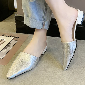 Bling Silver Sandals Women Slip On Mules Summer 2019 Low Heels Sandals For Women Fashion Women Shoes Casual Soft Sandals
Bling Silver Sandals Women Slip On Mules Summer 2019 Low Heels Sandals For Women Fashion Women Shoes Casual Soft Sandals