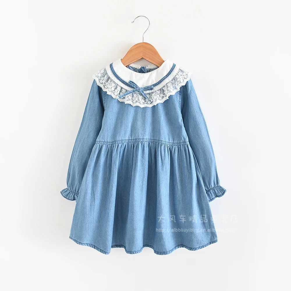 Girls Dress 2019 Autumn Girls Fashion New Lace Collar Bow Long Sleeve Denim Party Tutu Dresses Children Dress Kids Clothing 2-8Y
Girls Dress 2019 Autumn Girls Fashion New Lace Collar Bow Long Sleeve Denim Party Tutu Dresses Children Dress Kids Clothing 2-8Y