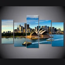 Modular Wall Art Poster Frame Room Home Decor Canvas Pictures 5 Pieces Sydney Opera House Building Boat Seascape Painting PENGDA 
Modular Wall Art Poster Frame Room Home Decor Canvas Pictures 5 Pieces Sydney Opera House Building Boat Seascape Painting PENGDA
