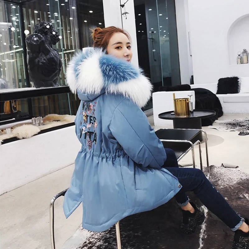 Women Duck Down Jacket Winter Down Coat 2019 Large Real Natural Raccoon Fur Collar Hooded Warm Thicken Coats Women Down Parkas
Women Duck Down Jacket Winter Down Coat 2019 Large Real Natural Raccoon Fur Collar Hooded Warm Thicken Coats Women Down Parkas
