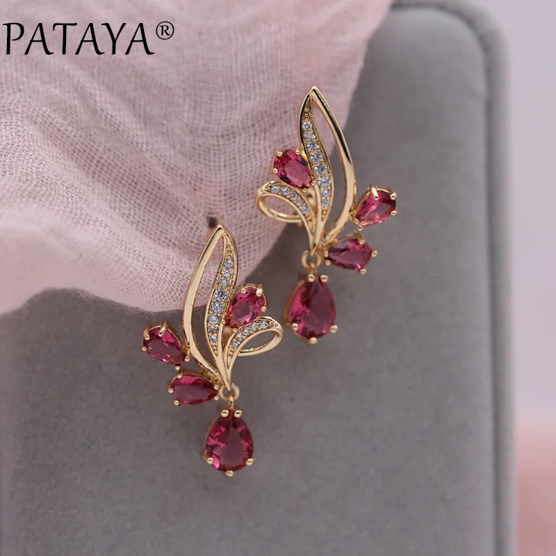 PATAYA New Year Gift 585 Rose Gold Water Drop Rose Red Natural Zirconia Dangle Earrings Women Wedding Luxury Jewelry 3 Colors
PATAYA New Year Gift 585 Rose Gold Water Drop Rose Red Natural Zirconia Dangle Earrings Women Wedding Luxury Jewelry 3 Colors