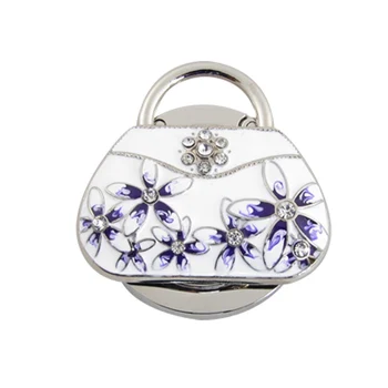 WSFS Hot Sale RhInestone Inlaid Fower Detail White Handbag Style Folding Purse Hanger
WSFS Hot Sale RhInestone Inlaid Fower Detail White Handbag Style Folding Purse Hanger