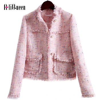 French Style Tweed Plaid Jacket Coat 2019 Winter Women Coats and Jackets Tassels Fringed Long Sleeve Pearl Buckle Short Overcoat
French Style Tweed Plaid Jacket Coat 2019 Winter Women Coats and Jackets Tassels Fringed Long Sleeve Pearl Buckle Short Overcoat
