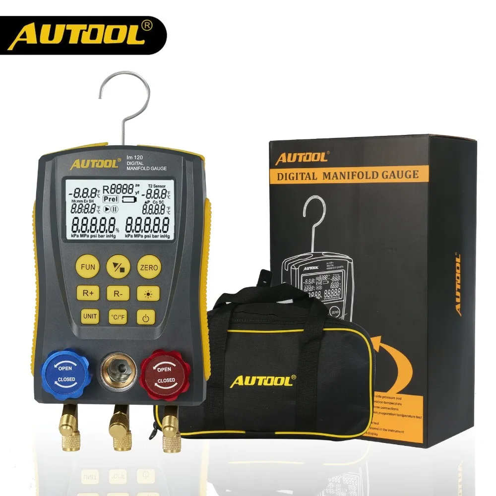 LM120 Refrigeration Digital Manifold Gauge Meter HVAC Vacuum Pressure Temperature Tester Full Kit with Test Clip and Pipe
LM120 Refrigeration Digital Manifold Gauge Meter HVAC Vacuum Pressure Temperature Tester Full Kit with Test Clip and Pipe