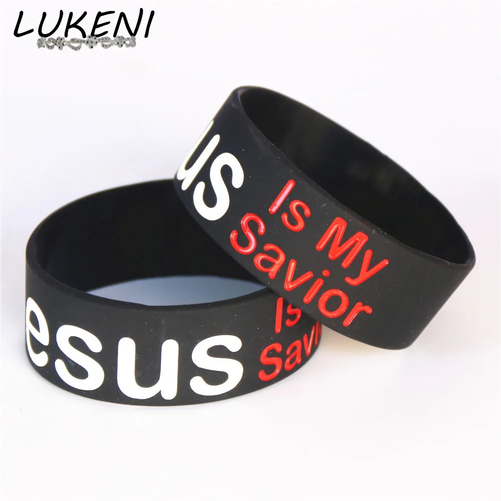 LUKENI 1PC Jesus Is My Savior Silicone Filled in Colour Wristband Black Rubber Silicone Bracelets&Bangles Reminder Gifts SH111
LUKENI 1PC Jesus Is My Savior Silicone Filled in Colour Wristband Black Rubber Silicone Bracelets&Bangles Reminder Gifts SH111