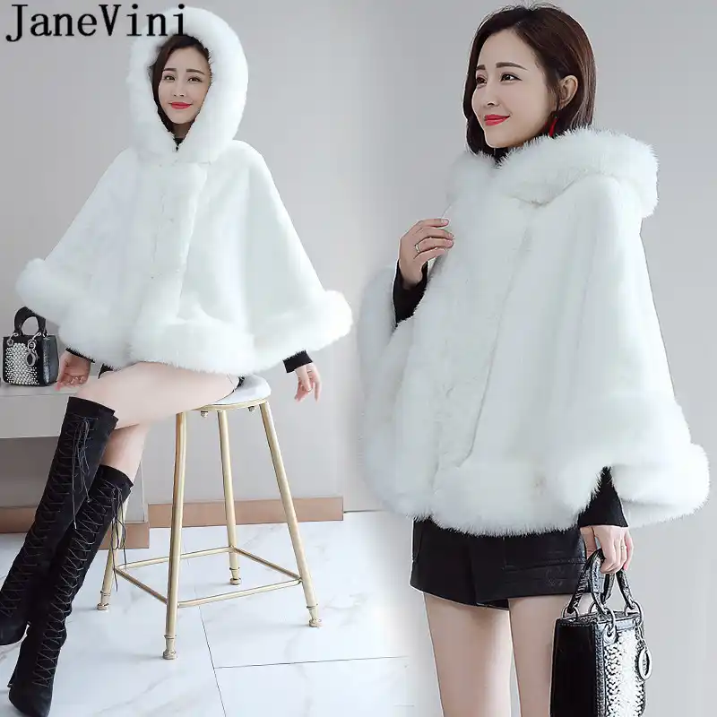 winter white fur shawl