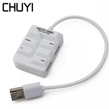 CHUYI OTG COMBO 2.0 USB Type-C HUB USB-C To 2 Port USB With SD/TF Card Reader Type C Micro USB OTG Splitter Adapter For Laptop
CHUYI OTG COMBO 2.0 USB Type-C HUB USB-C To 2 Port USB With SD/TF Card Reader Type C Micro USB OTG Splitter Adapter For Laptop