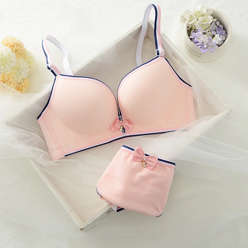 Girls Bra and Panty set Lolita cotton Academy bra japanese korea thin cup wire free bra girls underwear women bra brief sets
Girls Bra and Panty set Lolita cotton Academy bra japanese korea thin cup wire free bra girls underwear women bra brief sets