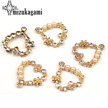 6pcs/lot Zinc Alloy Heart Shape Imitation Pearl Crystal Metal Connector Charms Pendants For DIY Necklace Bracelet Accessories
6pcs/lot Zinc Alloy Heart Shape Imitation Pearl Crystal Metal Connector Charms Pendants For DIY Necklace Bracelet Accessories