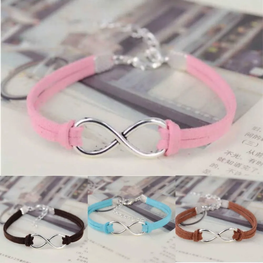 1PC Fashion infinity Rope bracelet Hand-woven silver Korean Velvet leather Fashion Wrap Leather Jewelry 7514-7526
1PC Fashion infinity Rope bracelet Hand-woven silver Korean Velvet leather Fashion Wrap Leather Jewelry 7514-7526
