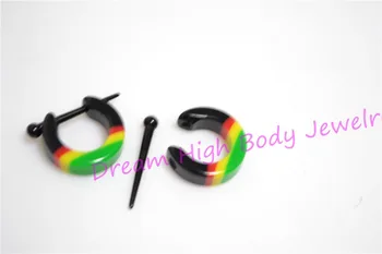 HENGKE Newest Ear Plug Stretchers Hoop Earring Acrylic Rasta TRIBAL ETHNIC PIERCING RASTA REGGAE BOB MARLEY Yellow Red Green
HENGKE Newest Ear Plug Stretchers Hoop Earring Acrylic Rasta TRIBAL ETHNIC PIERCING RASTA REGGAE BOB MARLEY Yellow Red Green
