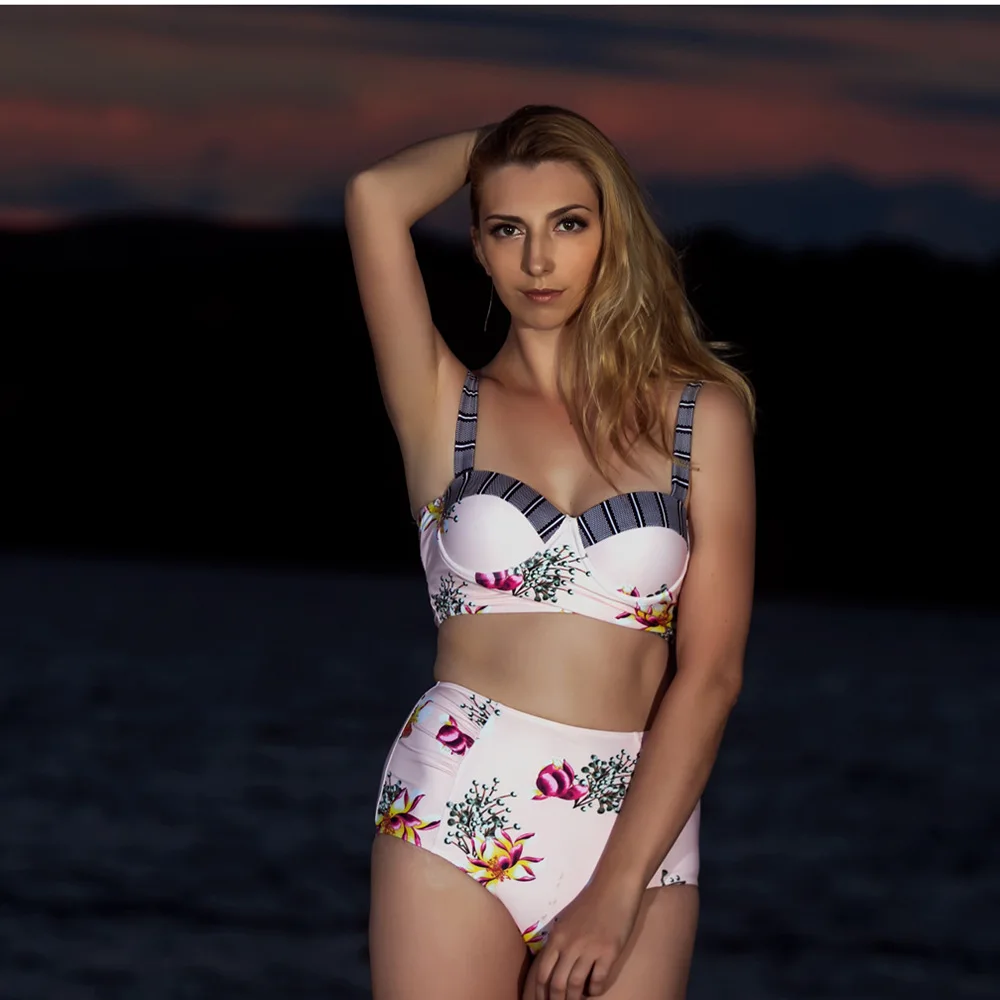 Pastel Floral Print Bikini Woman Elegant Brief Bathing Suit Women Off Shoulder Sexy Swimwear Women 2019
Pastel Floral Print Bikini Woman Elegant Brief Bathing Suit Women Off Shoulder Sexy Swimwear Women 2019