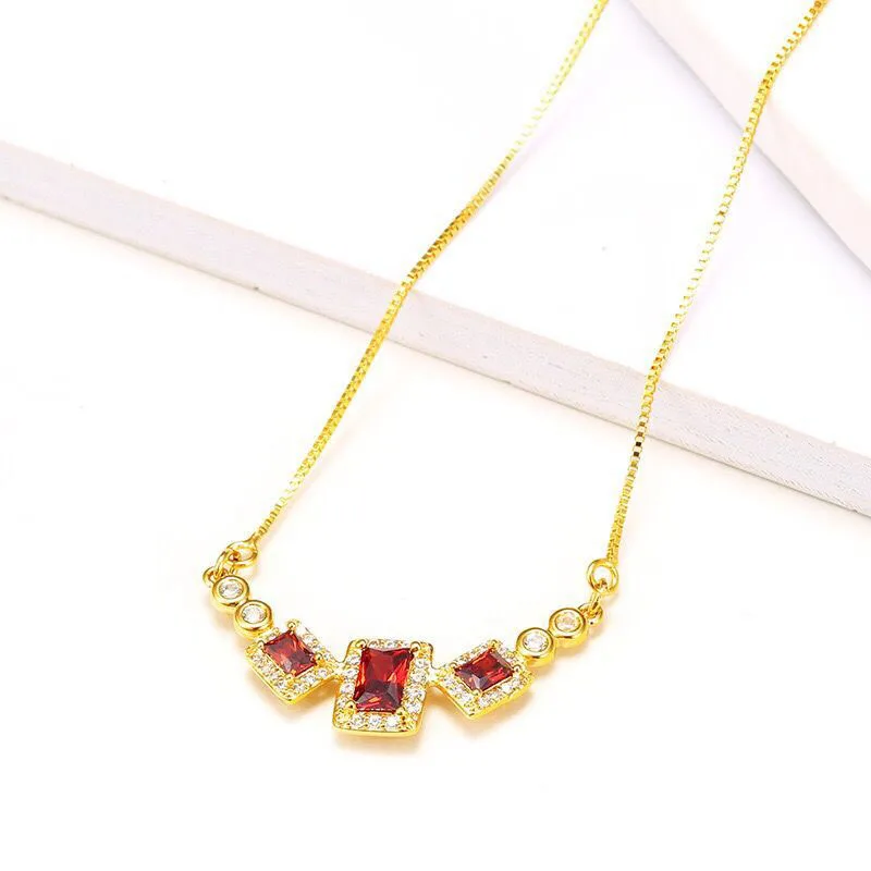 MxGxFam Red CZ Square Luxurious Pendant Necklaces For Women Evening Party 24 k Pure Gold Color Good Quality
MxGxFam Red CZ Square Luxurious Pendant Necklaces For Women Evening Party 24 k Pure Gold Color Good Quality