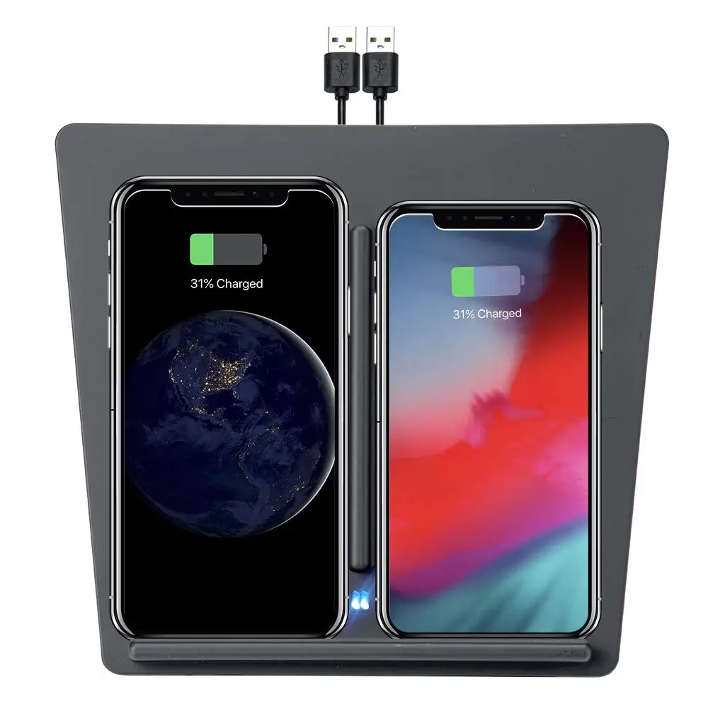 VANSSI Model 3 Dual QI Wireless Phone Charging Dock Center Console Wireless Charger with USB Splitter for Tesla Model 3 [Upgrade
VANSSI Model 3 Dual QI Wireless Phone Charging Dock Center Console Wireless Charger with USB Splitter for Tesla Model 3 [Upgrade